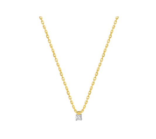 Collier Femme Pixies Or Jaune Pendentif Diamant
