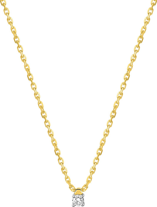 Collier Femme Pixies Or Jaune Pendentif Diamant