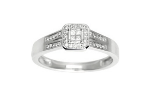 Bague Femme Pixies Or Blanc Diamant