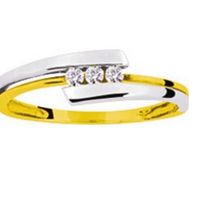 Bague de Fiançailles Pixies Femme Or Triple Diamant