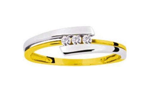 Bague de Fiançailles Pixies Femme Or Triple Diamant