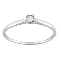 Bague de Fiançailles Pixies Femme Or Blanc Diamant Solitaire