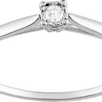 Bague de Fiançailles Pixies Femme Or Blanc Diamant Solitaire