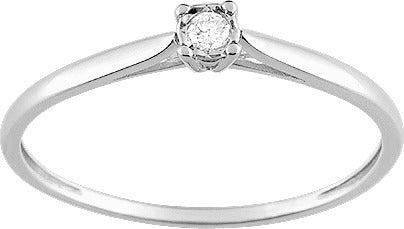 Bague de Fiançailles Pixies Femme Or Blanc Diamant Solitaire