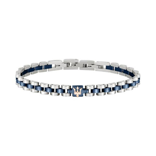 Maserati - Bracelet Acier Bicolore Bleu et Gris