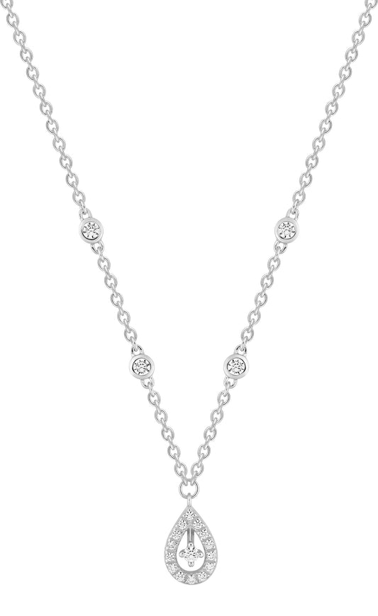Collier Femme Pixies Or Blanc Pendentif
