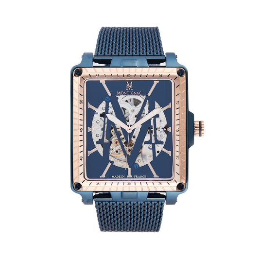 Montignac - Montre Square Automatique Bleue