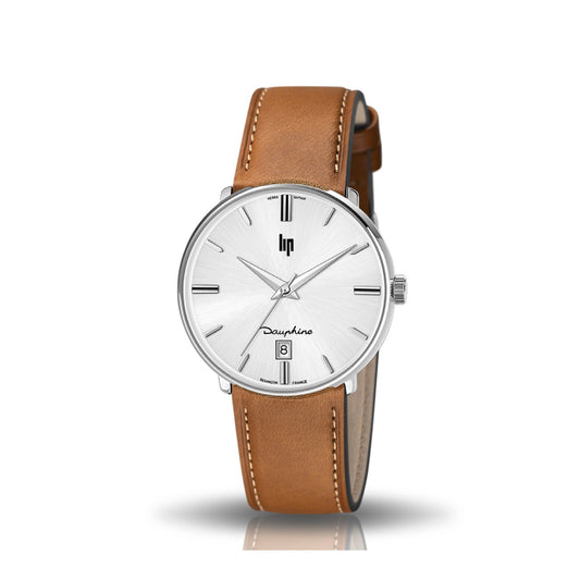 LIP - Montre Homme Dauphine Marron Silver 38 mm