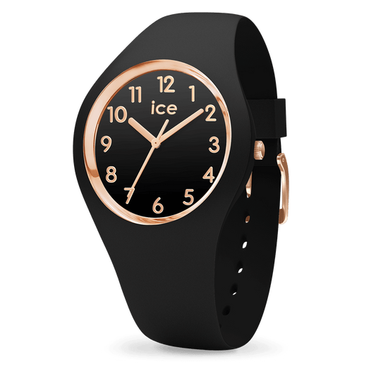 Ice Watch Montre Silicone Noir & Rose Doré Small_Pixies