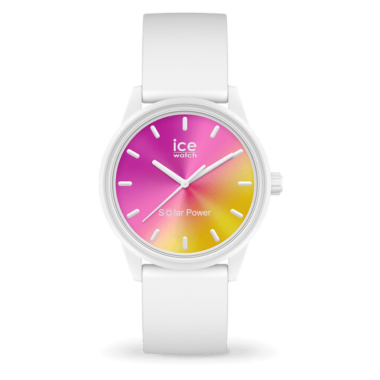 Ice Watch Montre Blanche Dégradé Rose Solar Power_Pixies