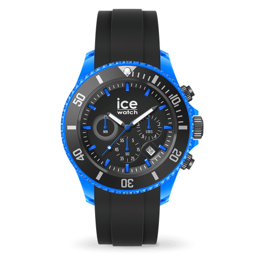 Ice Chrono Montre Silicone Bleu Noir XL_Pixies