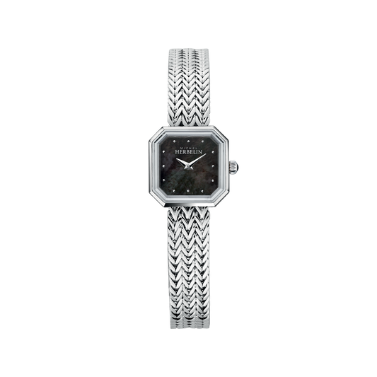 Michel Herbelin Montre Octogone Noir & Acier_Pixies