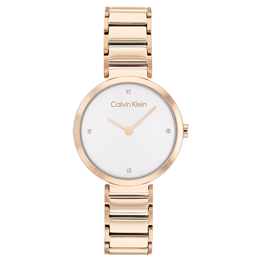Calvin Klein Montre Timeless Rose Dorée & Cristaux_Pixies