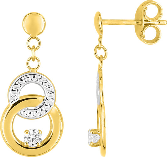 Pixies Boucles d'Oreilles Pendantes Doubles Anneaux_Pixies