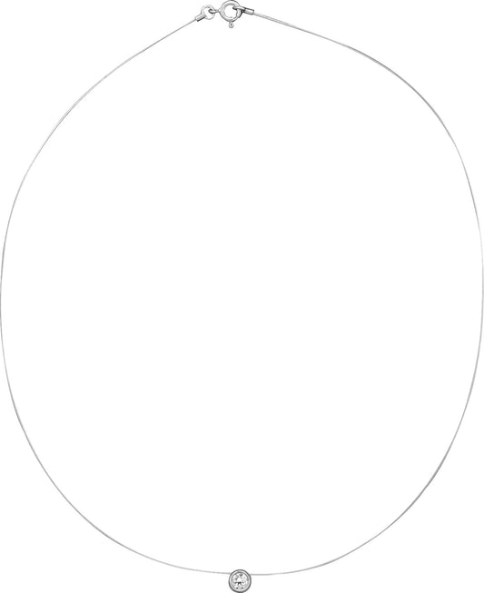 Pixies Collier Fil de Nylon Solitaire Argent 925_Pixies