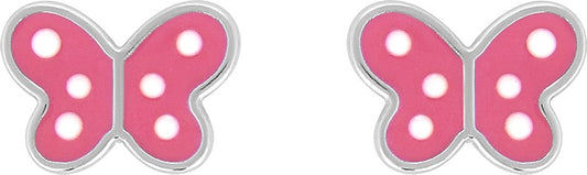 Boucles d'Oreilles Papillon Laquées Argent 925_Pixies