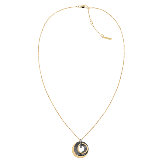 Calvin Klein Collier Doré Pendentif Cercles & Cristaux_Pixies