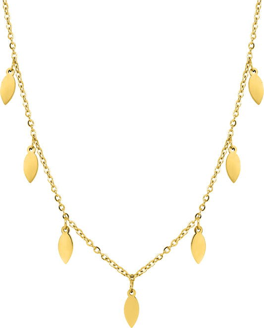Pixies Collier Feuilles Acier Inoxydable Doré_Pixies