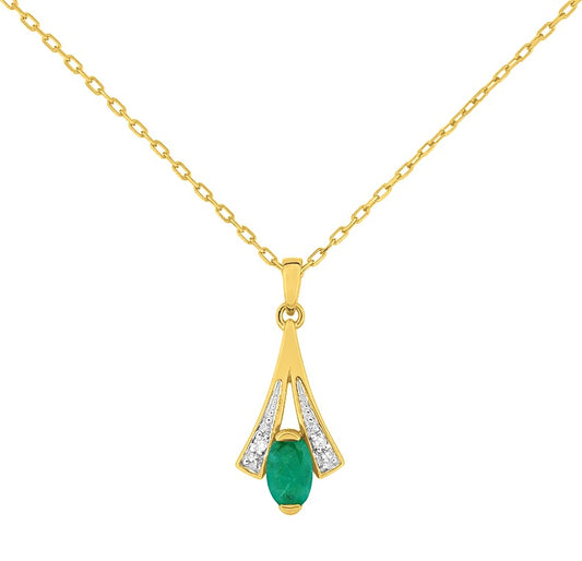 Pixies Collier Émeraude Diamants Or Jaune_Pixies