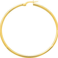 Pixies - Smooth Yellow Gold Hoop Earrings 45 mm