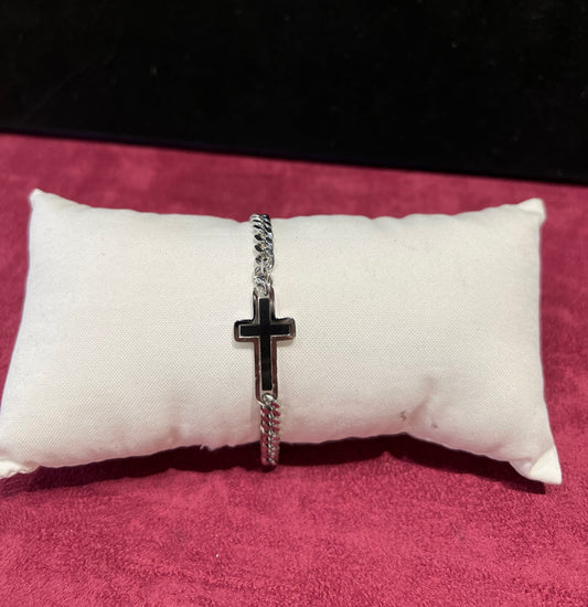 Bracelet Homme en Acier "Design Croix Noire"