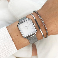 Cluse Montre La Tétragone Mesh Blanche_Pixies