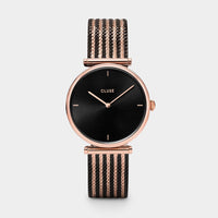 Cluse Montre La Triomphe Mesh Bicolore Noire Rose Gold_Pixies