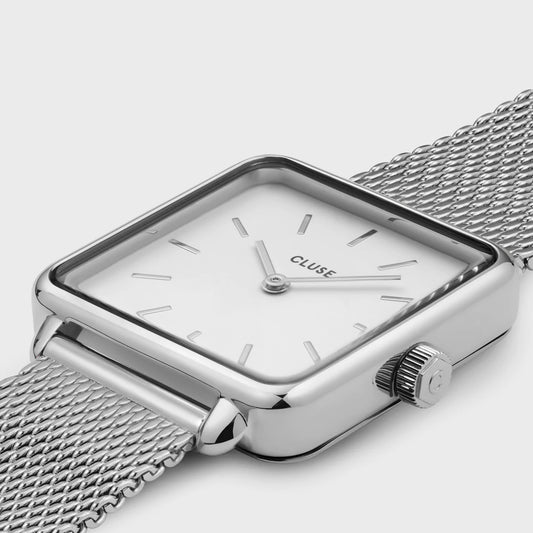 Cluse Montre La Tétragone Mesh Blanche_Pixies