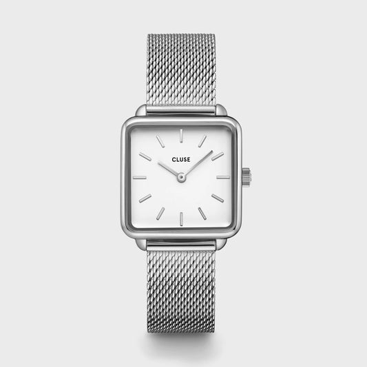 Cluse Montre La Tétragone Mesh Blanche_Pixies