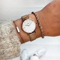 Cluse Montre Boho Chic Petite Mesh Rose_Pixies
