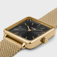 Cluse Montre La Tétragone Mesh Noire & Dorée_Pixies