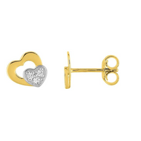 Pixies Boucles d'Oreilles Double Coeur Or Jaune_Pixies