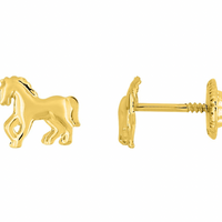 Pixies Boucles d'Oreilles Cheval Or Jaune_Pixies