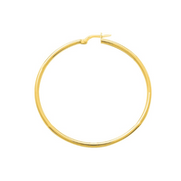 Pixies - Smooth Yellow Gold Hoop Earrings 45 mm