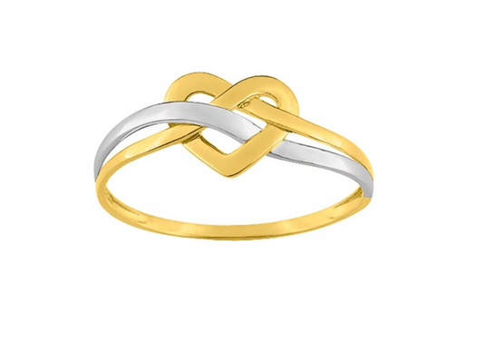 Pixies Bague Bicolore Coeur 375 millièmes_Pixies