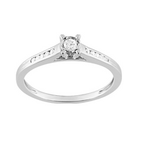 Pixies Bague de Fiançailles Or Blanc Solitaire Diamants_Pixies