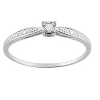 Pixies Bague de Fiançailles Solitaire Or Blanc Diamants_Pixies