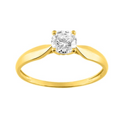Pixies Bague Solitaire Oxyde & Or Jaune 375 Millièmes_Pixies