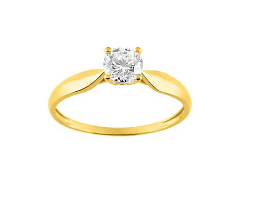 Pixies Bague Solitaire Oxyde & Or Jaune 375 Millièmes_Pixies