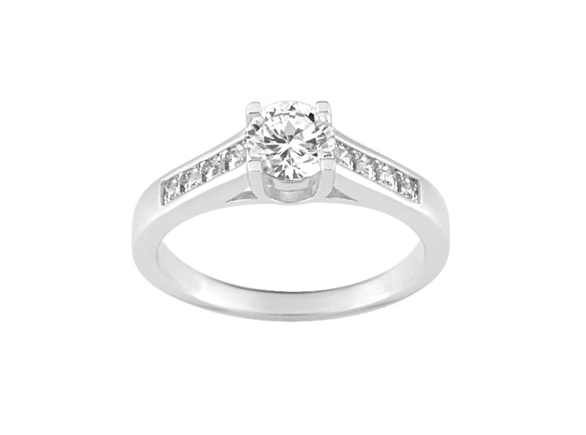 Bague Argent 925 Avec Oxydes Blancs - Taille 57 - Occasion, Idéale Pour Cadeau