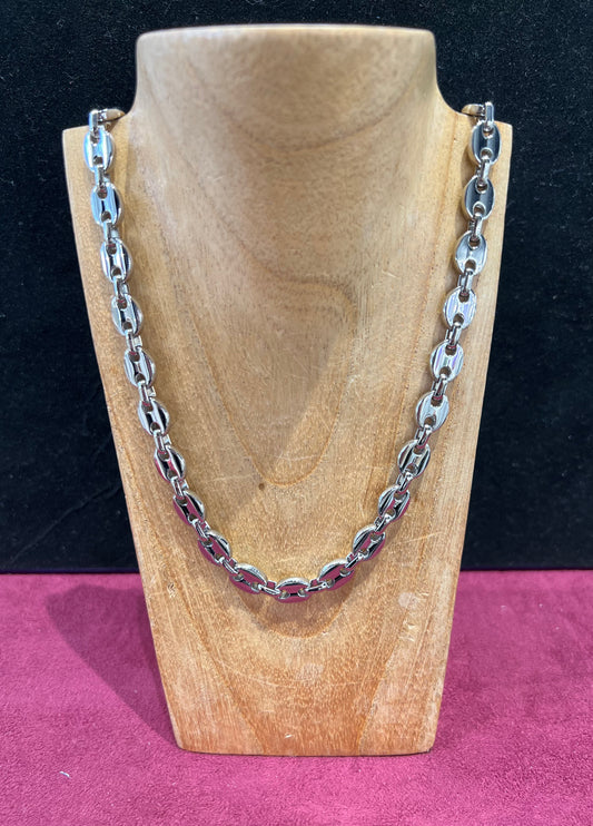 Collier Homme Acier "Grain de Cafés Grands"