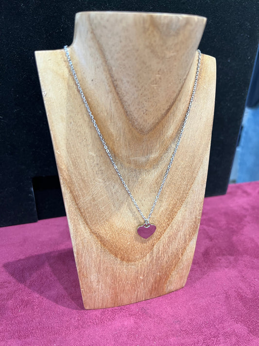 Collier Femme Acier Inoxydable "Design Coeur"