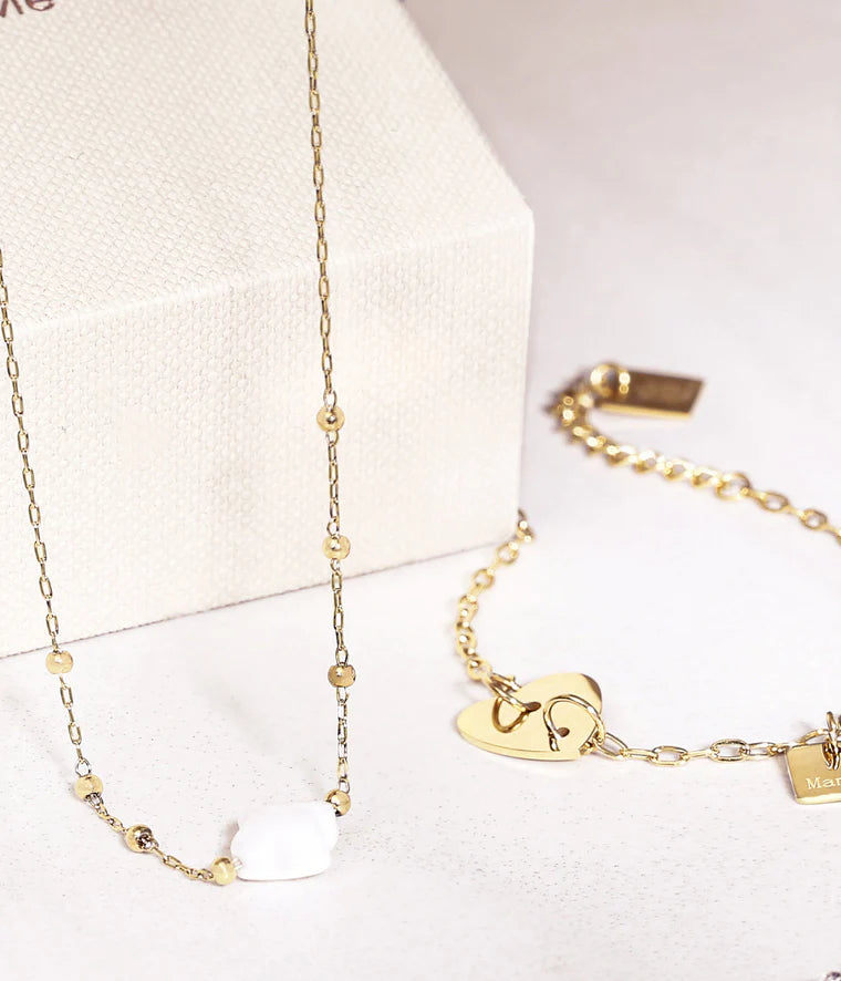 Zag Bijoux Collier Velasquez Oeil de Tigre Acier Doré_Pixies