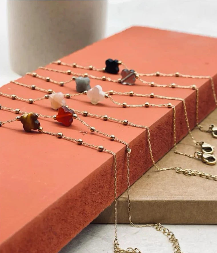 Zag Bijoux Collier Velasquez Amazonite Acier Doré_Pixies