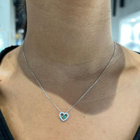 Collier or blanc coeur émeraude_pixies bijoux