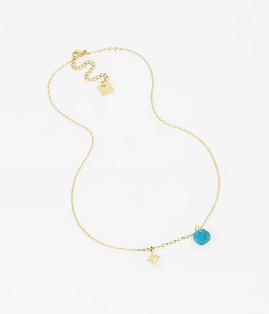 Zag Bijoux Collier Manuréva Apatite Acier Doré_Pixies
