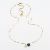 Zag Bijoux Collier Manuréva Malachite Acier Doré_Pixies