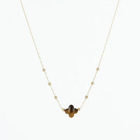Zag Bijoux Collier Velasquez Oeil de Tigre Acier Doré_Pixies