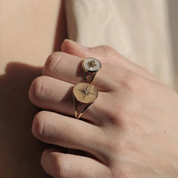 Zag Bijoux - Bague Aztèque Acier Doré_PIXIES BIJOUX