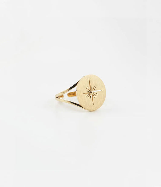 Zag Bijoux Bague Aztèque Acier Doré_PIXIES BIJOUX